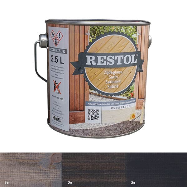 Restol Houtolie | antraciet | transparant | zijdeglans | 1 L